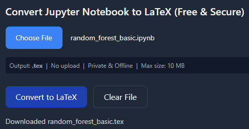 Jupyter Notebook to LaTeX Example Conversion
