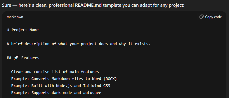 AI-generated Markdown example